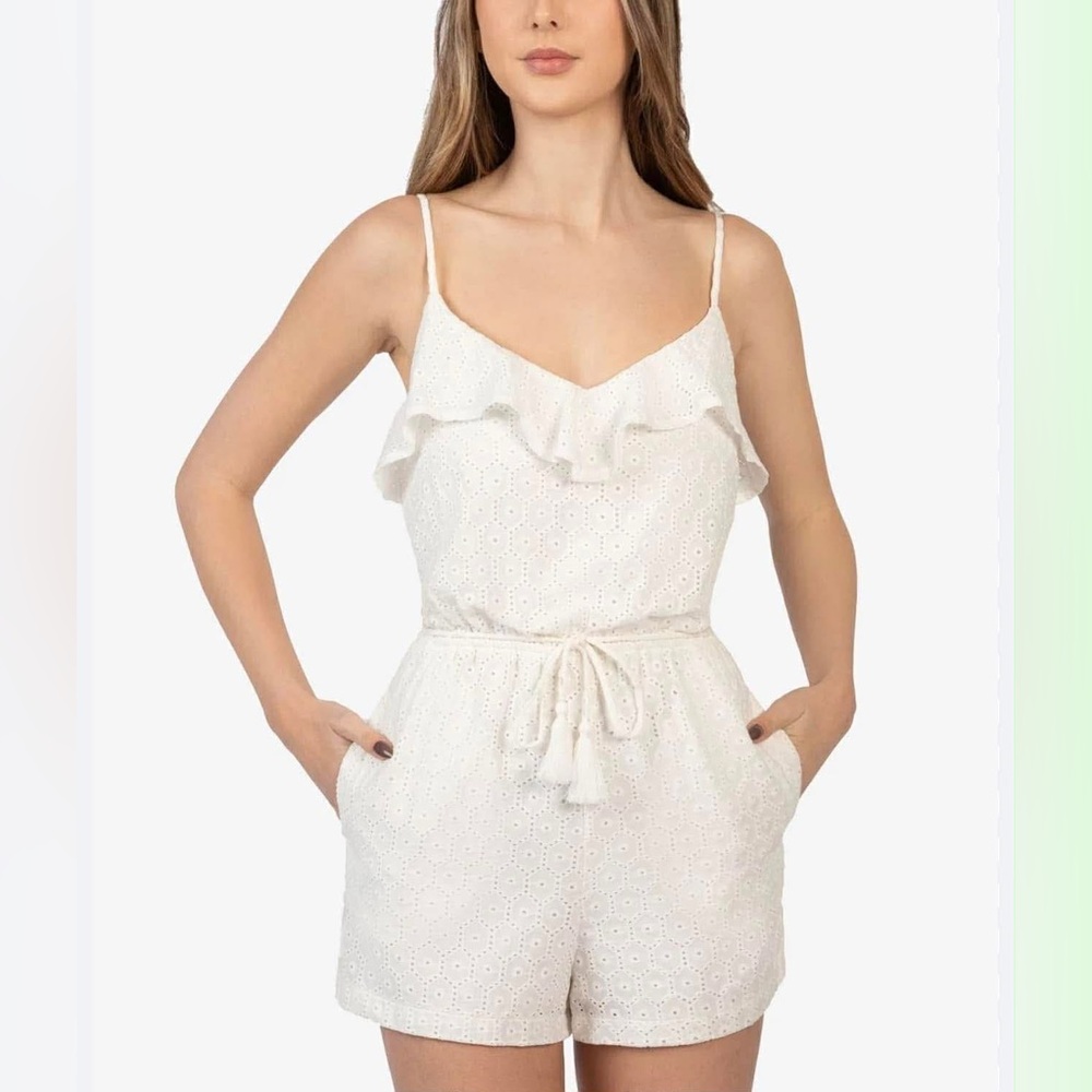 B Darlin White Eyelet Romper